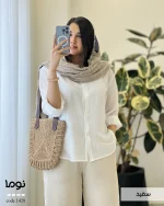شومیز نوما پشت دگمه جنس پری شیشه ای کد 1428 - تصویر 5