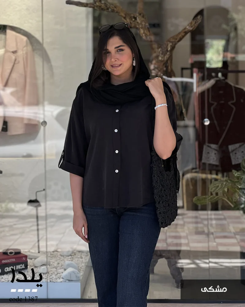 شومیز مدل یلدا جنس لایوسل سیلک ترک کد 1387 - تصویر 12