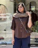 شومیز مدل یلدا جنس لایوسل سیلک ترک کد 1387 - تصویر 10