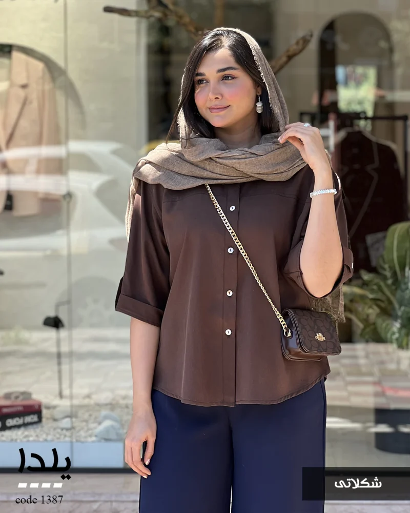 شومیز مدل یلدا جنس لایوسل سیلک ترک کد 1387 - تصویر 10