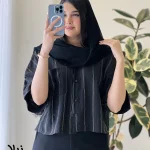 شومیز باکسی نیلا جنس لینن کوک دوزی کد 1416