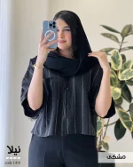 شومیز باکسی نیلا جنس لینن کوک دوزی کد 1416 - تصویر 4
