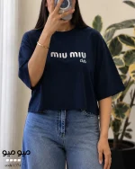 تیشرت کراپ باکسی MIU MIU کد 1376