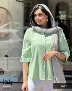 شومیز مدل یلدا جنس لایوسل سیلک ترک کد 1387 - تصویر 2