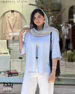 شومیز مدل یلدا جنس لایوسل سیلک ترک کد 1387 - تصویر 11