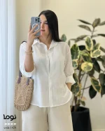 شومیز نوما پشت دگمه جنس پری شیشه ای کد 1428 - تصویر 9