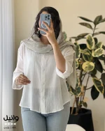 شومیز وانیل جنس پری شیشه ای نخ مودال کد 1409 - تصویر 4