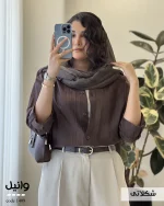 شومیز وانیل جنس پری شیشه ای نخ مودال کد 1409 - تصویر 7