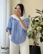 شومیز درسا جنس لینن زارا کد 1431 - تصویر 4