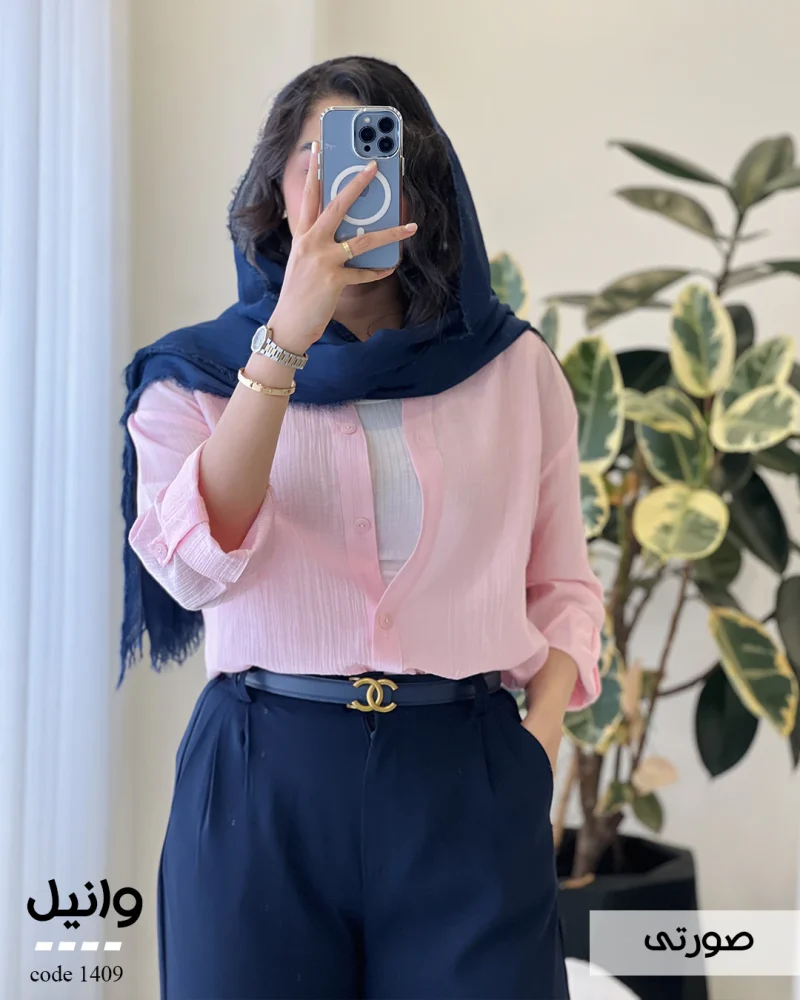شومیز وانیل جنس پری شیشه ای نخ مودال کد 1409 - تصویر 5