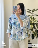 شومیز لنا جنس لینن ایتالیایی کد 1403 - تصویر 5