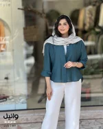 شومیز وانیل جنس پری شیشه ای نخ مودال کد 1409 - تصویر 14