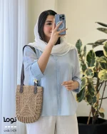 شومیز نوما پشت دگمه جنس پری شیشه ای کد 1428 - تصویر 11