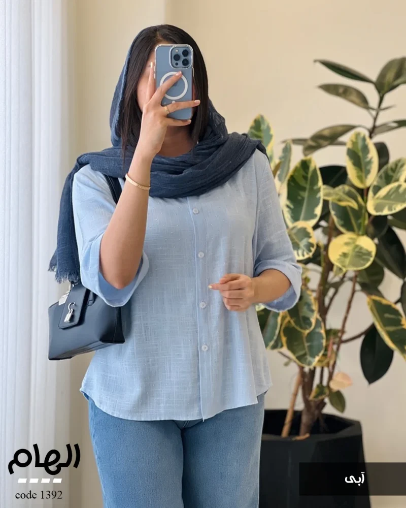 شومیز الهام جنس لینن اسلپ ترک کد 1392 - تصویر 3