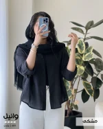 شومیز وانیل جنس پری شیشه ای نخ مودال کد 1409 - تصویر 8