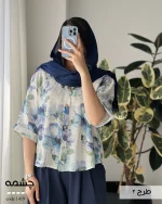 شومیز چشمه جنس لینن ایتالیایی کد 1419 - تصویر 3
