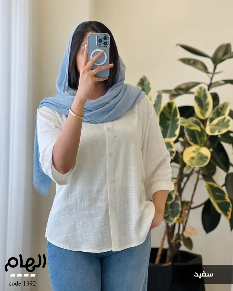 شومیز الهام جنس لینن اسلپ ترک کد 1392 - تصویر 4