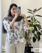 شومیز لنا جنس لینن ایتالیایی کد 1403 - تصویر 2