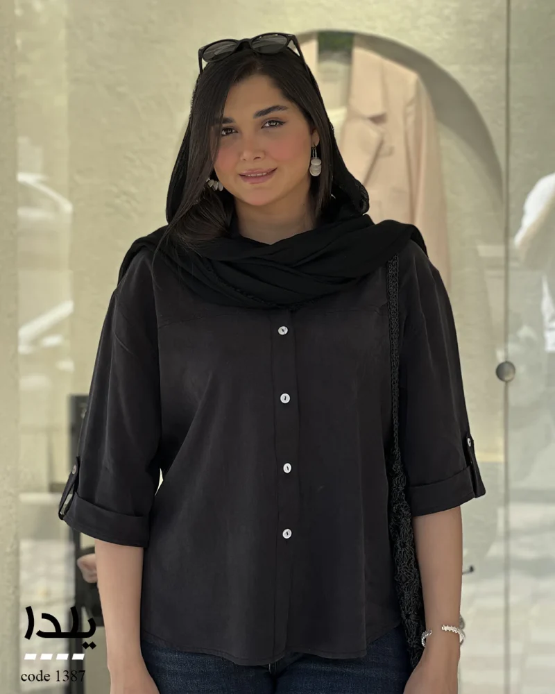 شومیز مدل یلدا جنس لایوسل سیلک ترک کد 1387 - تصویر 8
