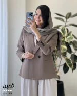 کت ثمین جنس کرپ اسکافیلد کد 1424 - تصویر 2