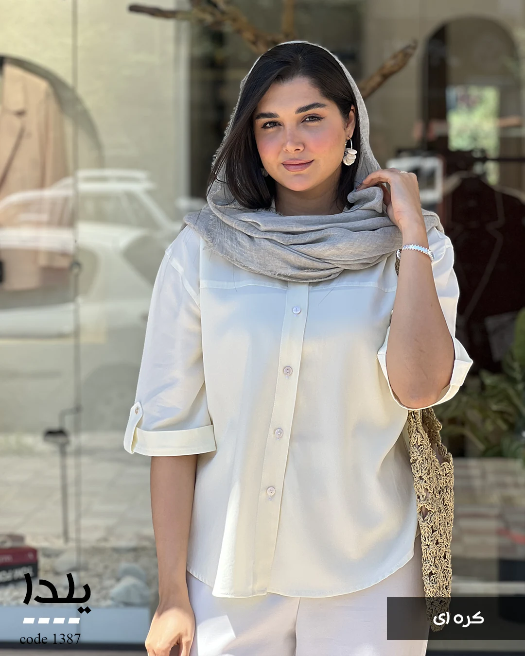 5415644646 شومیز مدل یلدا جنس لایوسل سیلک ترک کد 1387 - تصویر 1