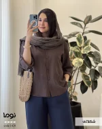 شومیز نوما پشت دگمه جنس پری شیشه ای کد 1428 - تصویر 4