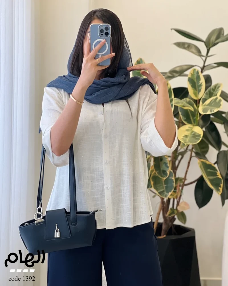 شومیز الهام جنس لینن اسلپ ترک کد 1392 - تصویر 2