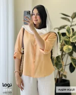 شومیز نوما پشت دگمه جنس پری شیشه ای کد 1428 - تصویر 6