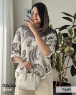 شومیز چشمه جنس لینن ایتالیایی کد 1419 - تصویر 6