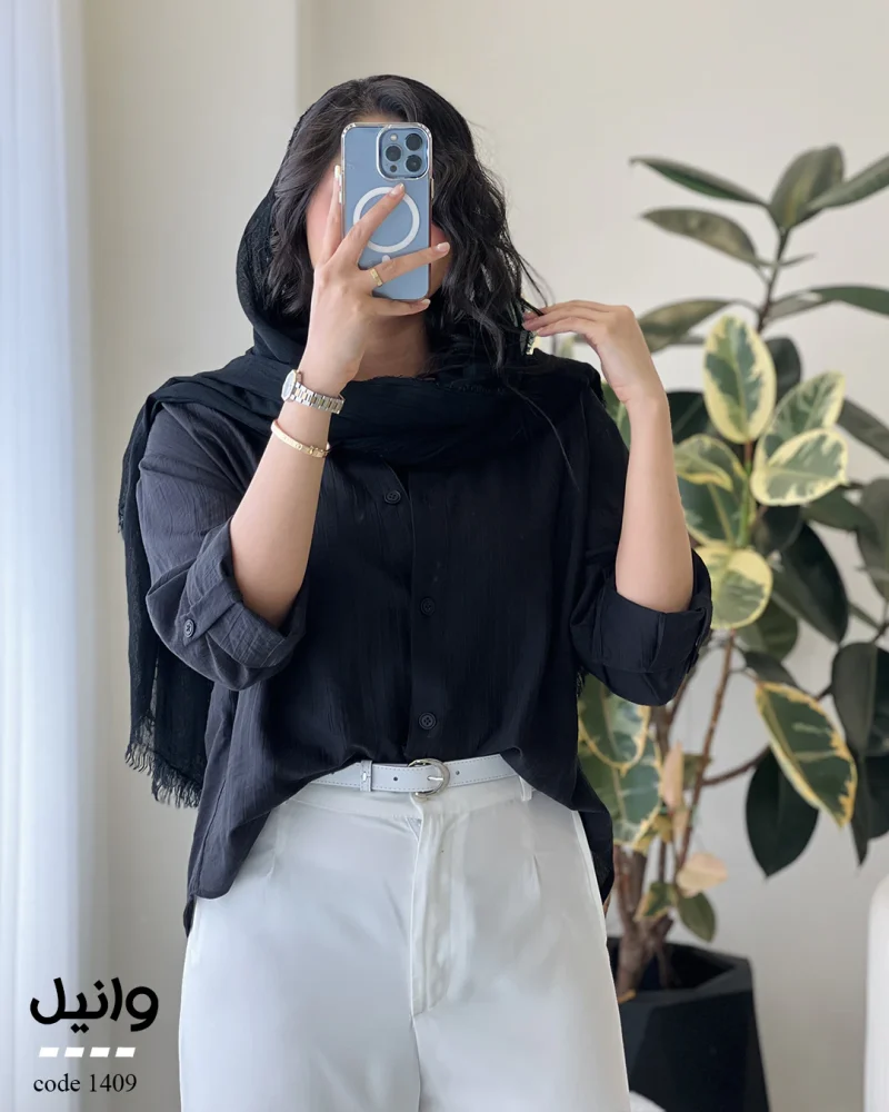 شومیز وانیل جنس پری شیشه ای نخ مودال کد 1409 - تصویر 9