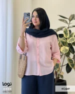 شومیز نوما پشت دگمه جنس پری شیشه ای کد 1428 - تصویر 8
