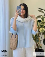 شومیز نوما پشت دگمه جنس پری شیشه ای کد 1428 - تصویر 2