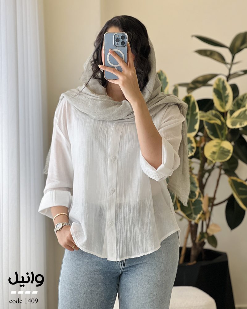 شومیز وانیل جنس پری شیشه ای نخ مودال کد 1409 - تصویر 13
