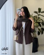 کت پشت دگمه تابان جنس لنین کد 1466 - تصویر 6
