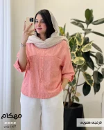 شومیز مهکام جنس لنین زارا آنزیم شور شده کد 1457 - تصویر 3