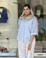 شومیز سدنا جنس پری شیشه ای نخ مدال کد 1446 - تصویر 2