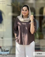شومیز سدنا جنس پری شیشه ای نخ مدال کد 1446 - تصویر 4