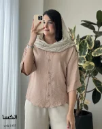 شومیز مدل الکسا جنس نخ کرسپو کد 1455 - تصویر 5