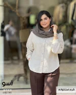 شومیز مدل آسو پشت دگمه جنس لین زارا کد 1441 - تصویر 9