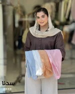 شومیز سدنا جنس پری شیشه ای نخ مدال کد 1446 - تصویر 7