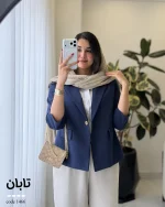 کت پشت دگمه تابان جنس لنین کد 1466 - تصویر 4