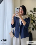 کت پشت دگمه تابان جنس لنین کد 1466 - تصویر 3