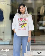 🍒 تیشرت مدل لوسی پنبه نخ 28 کد 1445 - تصویر 4