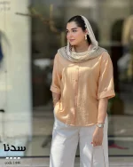 شومیز سدنا جنس پری شیشه ای نخ مدال کد 1446 - تصویر 11