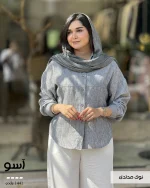 شومیز مدل آسو پشت دگمه جنس لین زارا کد 1441 - تصویر 13