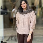 شومیز مدل آسو پشت دگمه جنس لین زارا کد 1441