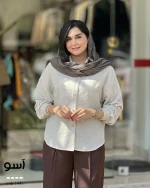 شومیز مدل آسو پشت دگمه جنس لین زارا کد 1441 - تصویر 7