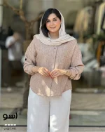 شومیز مدل آسو پشت دگمه جنس لین زارا کد 1441 - تصویر 8