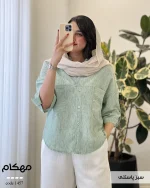 شومیز مهکام جنس لنین زارا آنزیم شور شده کد 1457 - تصویر 4