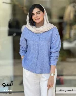 شومیز مدل آسو پشت دگمه جنس لین زارا کد 1441 - تصویر 4